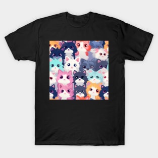 Feline Fantasy: Cute Anime Cats Galore T-Shirt